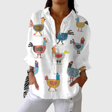 Evelia | Blusa de gallinas de colores