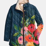 Ifigenia | Chaqueta acolchada de flores pintadas