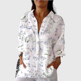Idoya | Blusa de florecillas sobre blanco