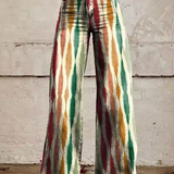 Isabela | Pantalón ancho estampado de rayas difuminadas
