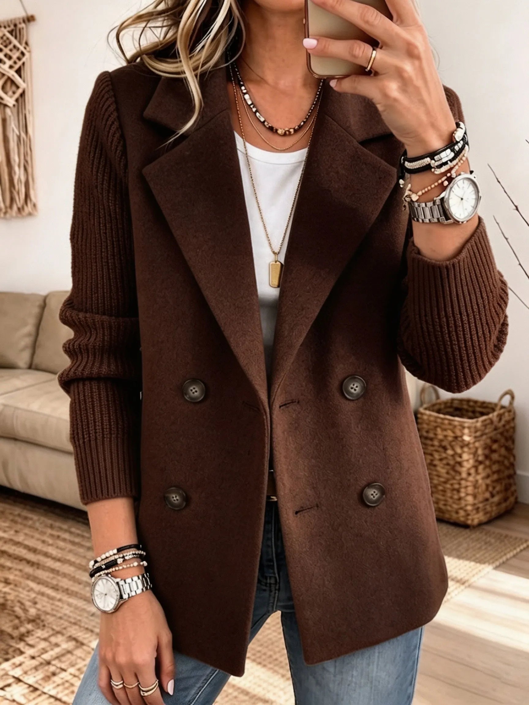 Carola | Blazer elegante con mangas de punto