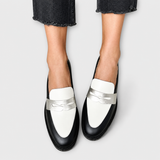 Edelvina | Mocasín negro metalizado