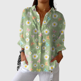 Alba | Blusa de margaritas sobre verde