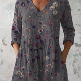 Matilde | Blusa larga gris de manga larga