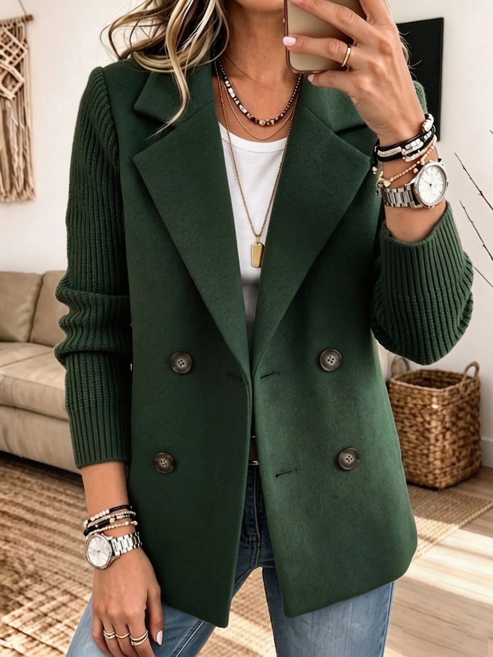 Carola | Blazer elegante con mangas de punto