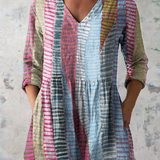Marisol | Blusa larga con escote en V y estampado vibrante