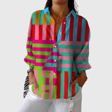 Iria | Blusa de rayas geométricas de colores