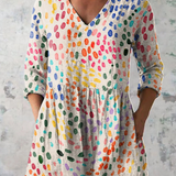 Lea | Blusa larga drapeada multicolor