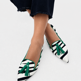 Aniceta | Mocasín de cebra en verde