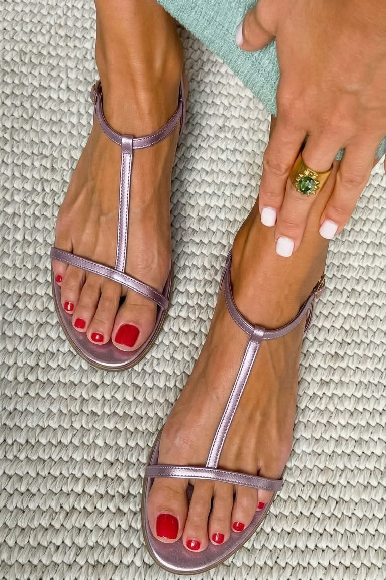 Blanca – Sandalia dorada de verano