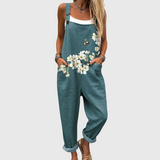 Fidela | Peto azul con flores de jardín