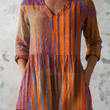 Paulina | Blusa larga naranja con escote en V