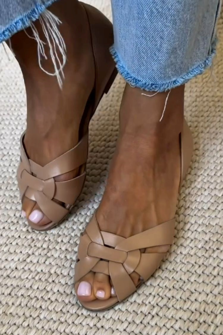 Serafina – Sandalia trenzada natural