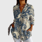 Deolinda | Blusa de cachemir sobre azul