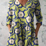Mónica | Blusa larga verde con escote pronunciado