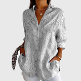Fausta | Blusa blanca de tejido en relieve