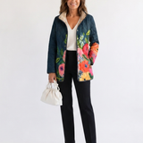 Ifigenia | Chaqueta acolchada de flores pintadas