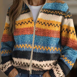 Yaiza | Cárdigan de rayas zigzag multicolor