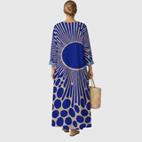Clotilde | Vestido de sol y rayos en azul