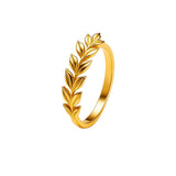 Victoria – Anillo de hojas dorado