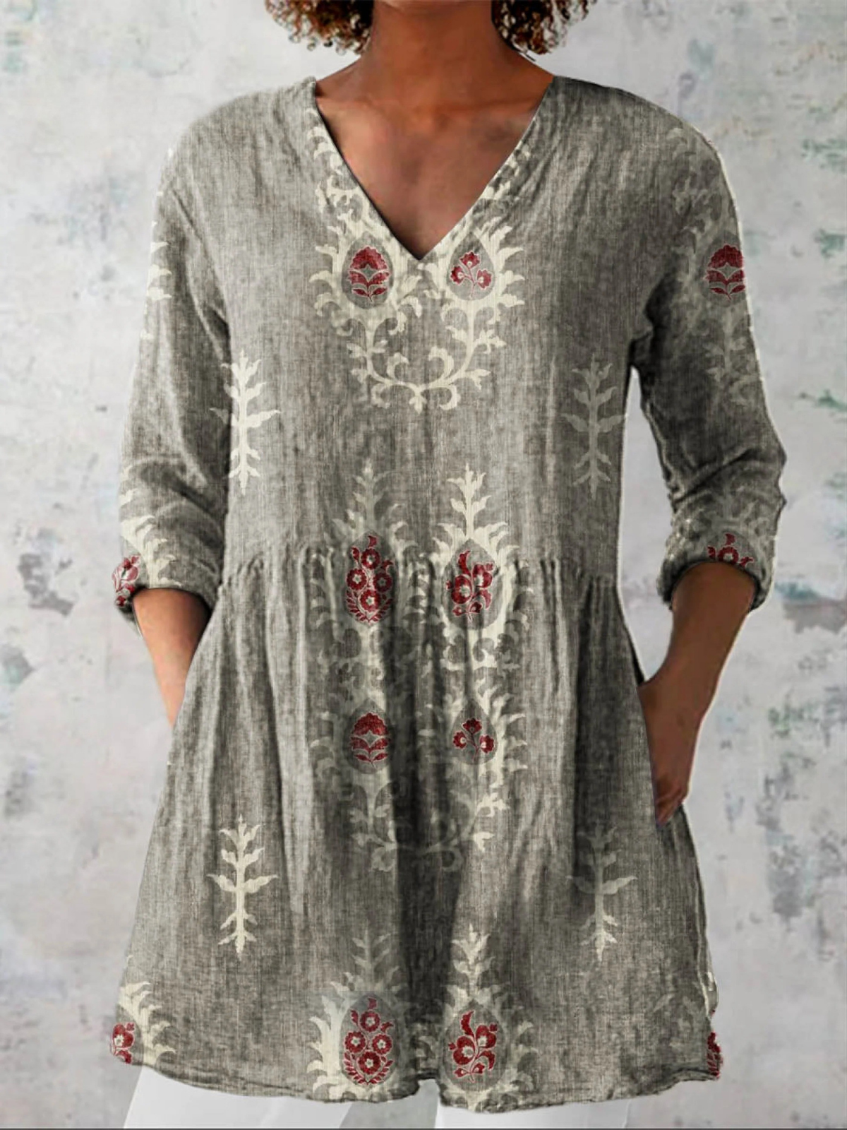 Avelina | Blusa larga con escote en V en seis colores