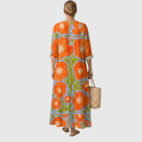 Violante | Vestido de flores retro naranja