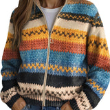 Yaiza | Cárdigan de rayas zigzag multicolor