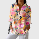 Cesarina | Blusa de acuarela floral en rosa