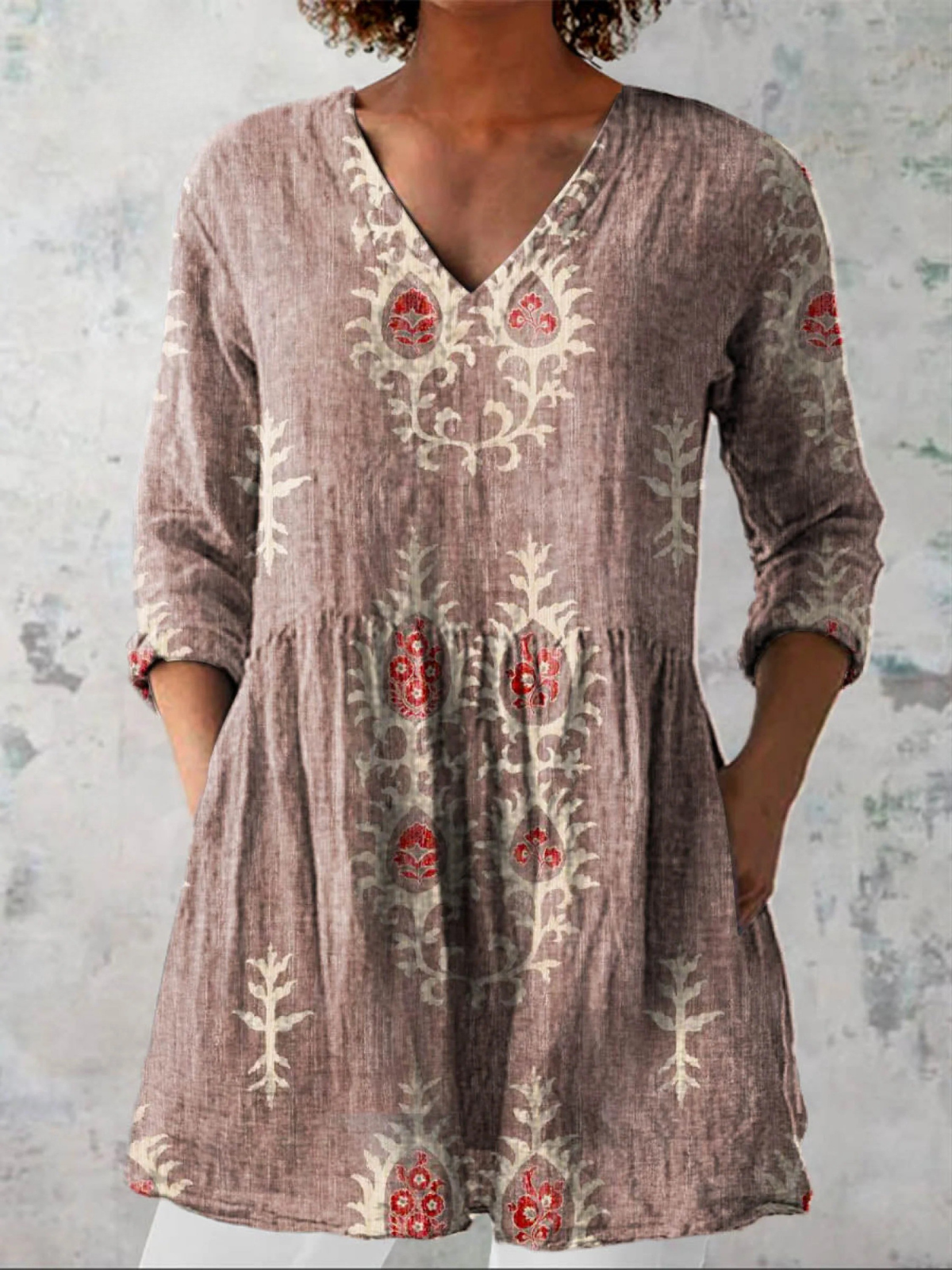 Avelina | Blusa larga con escote en V en seis colores