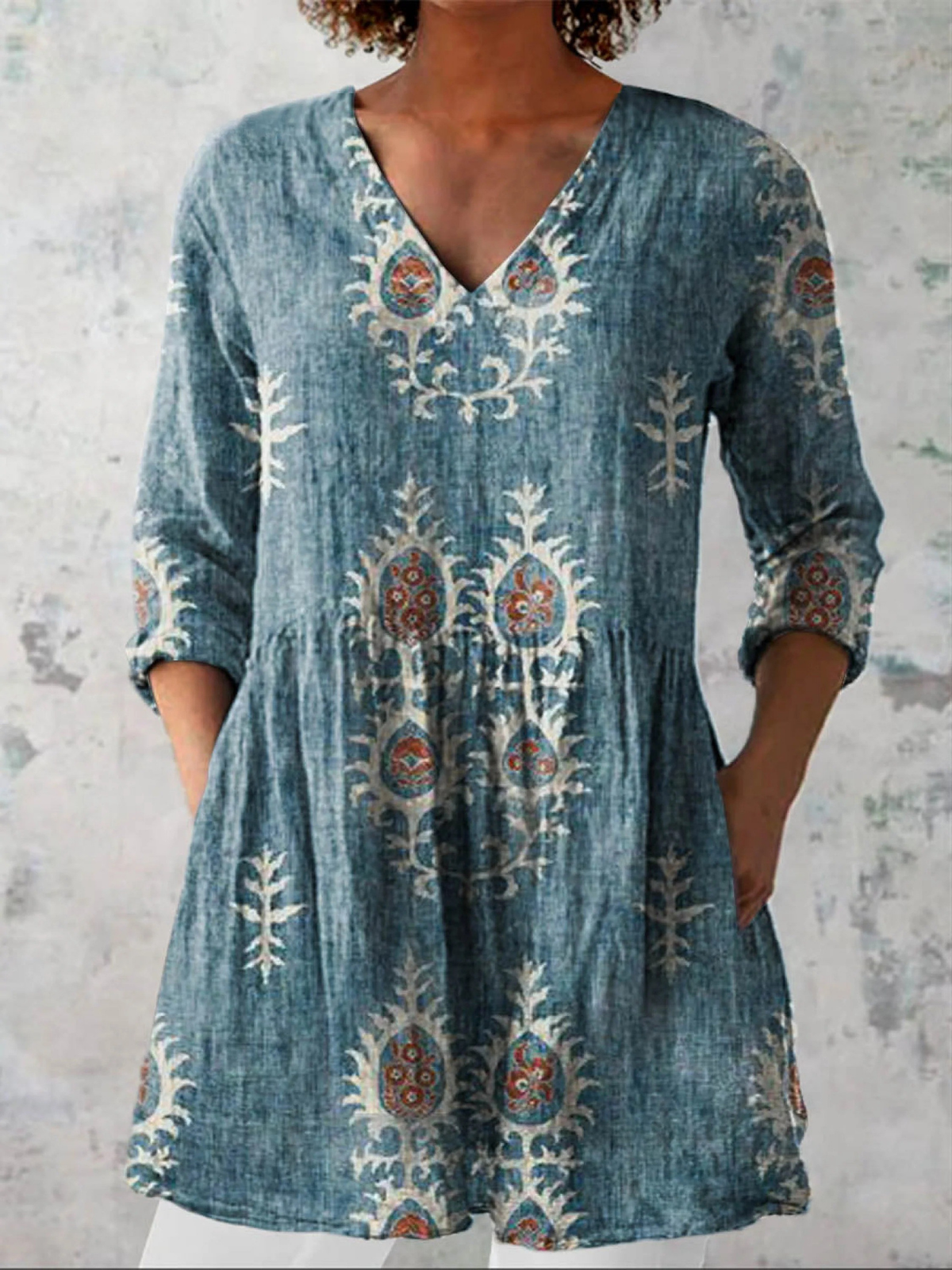 Avelina | Blusa larga con escote en V en seis colores