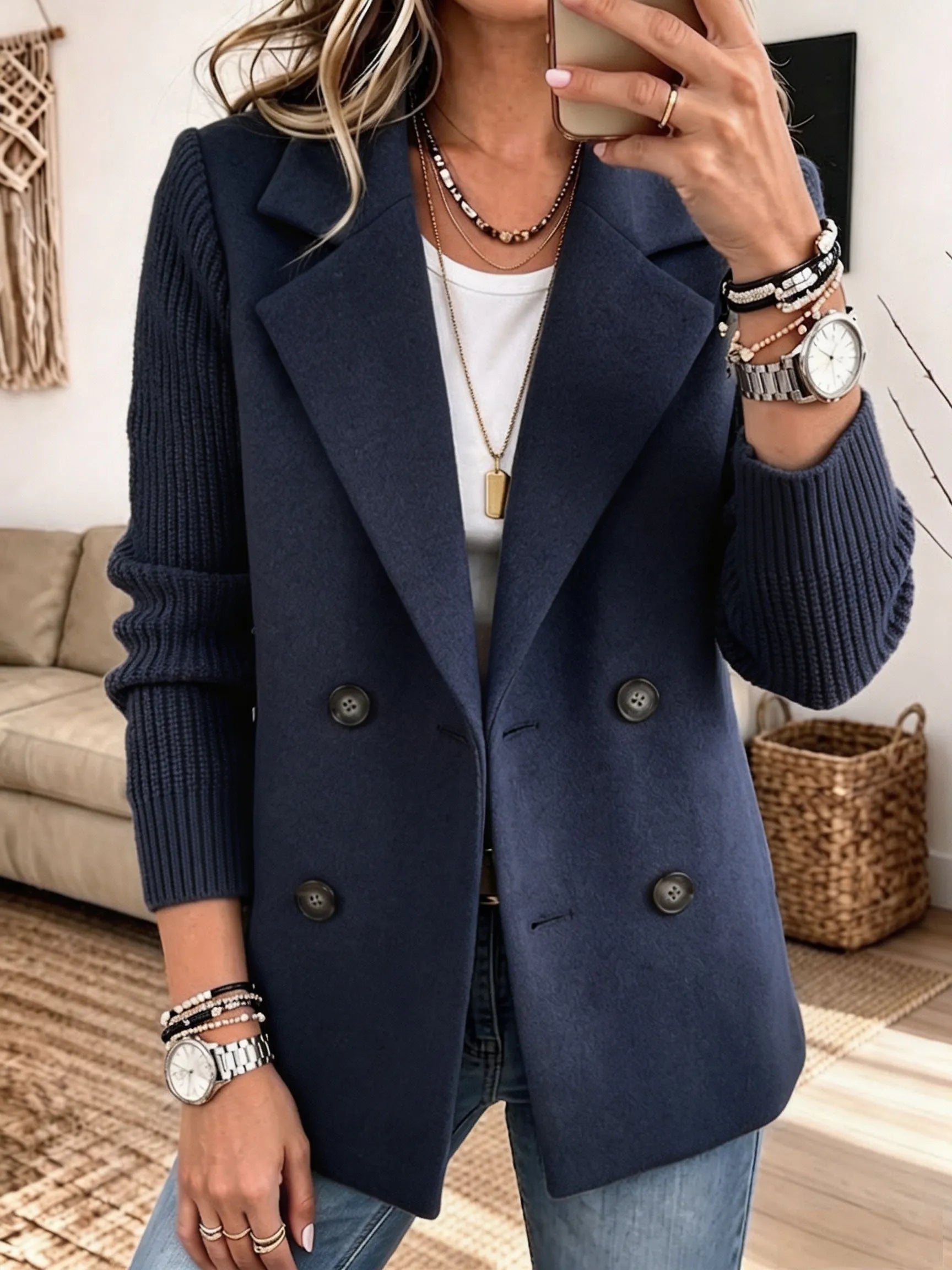 Carola | Blazer elegante con mangas de punto