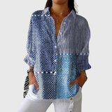 Noelia | Blusa de topos y rayas en azul