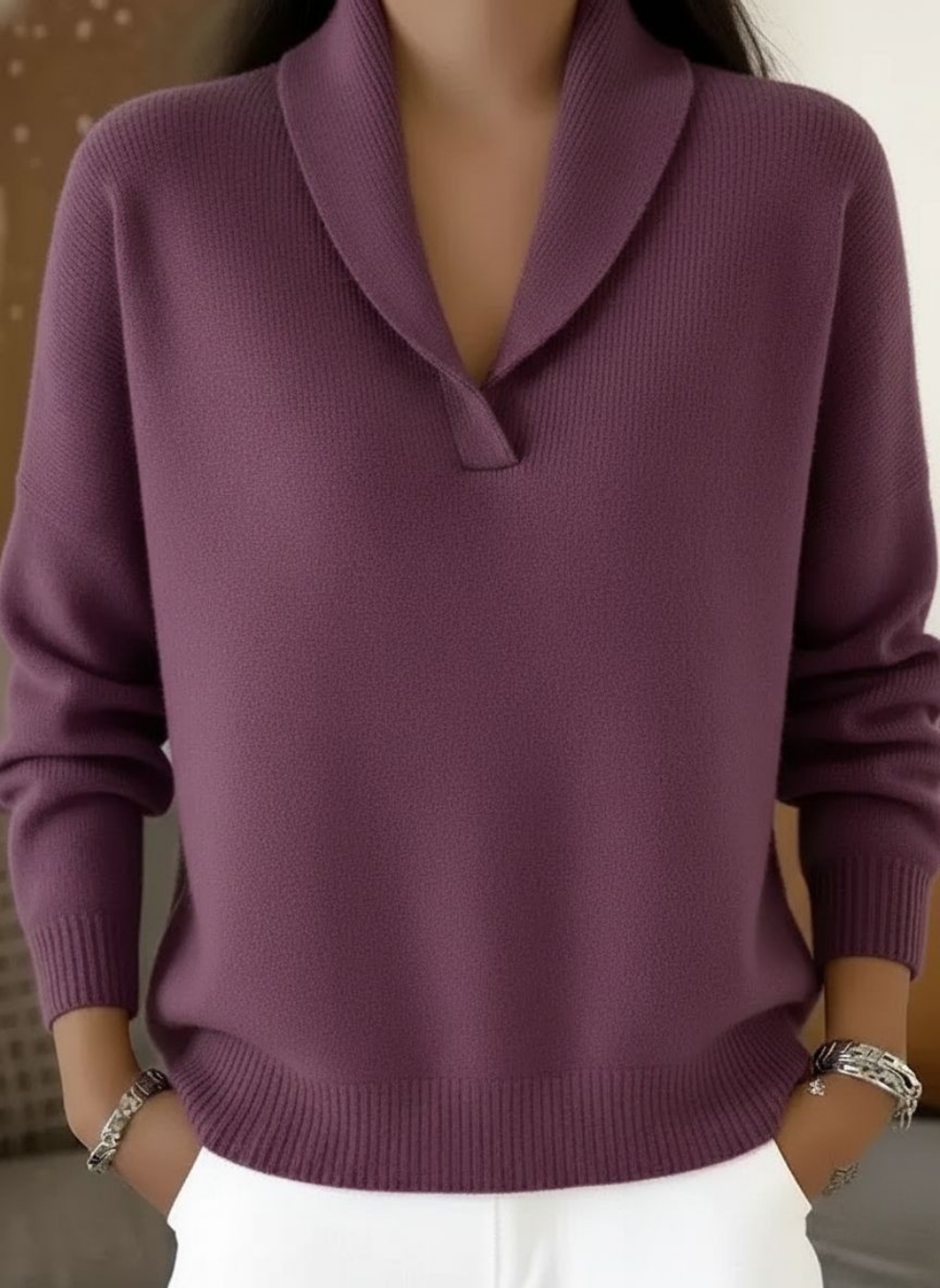 Eloísa | Jersey de cuello chal en V