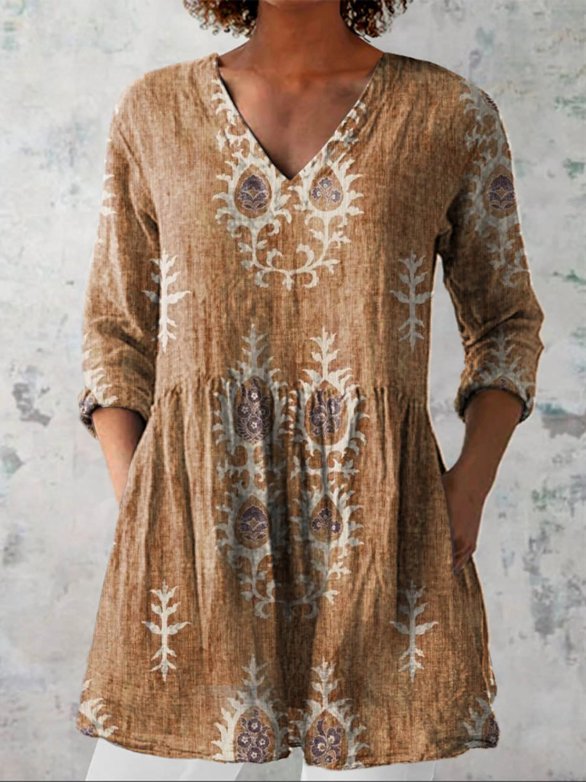 Avelina | Blusa larga con escote en V en seis colores