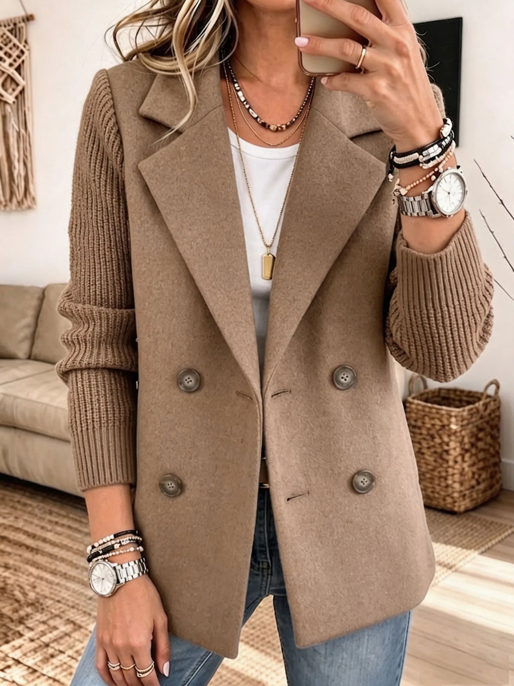 Carola | Blazer elegante con mangas de punto