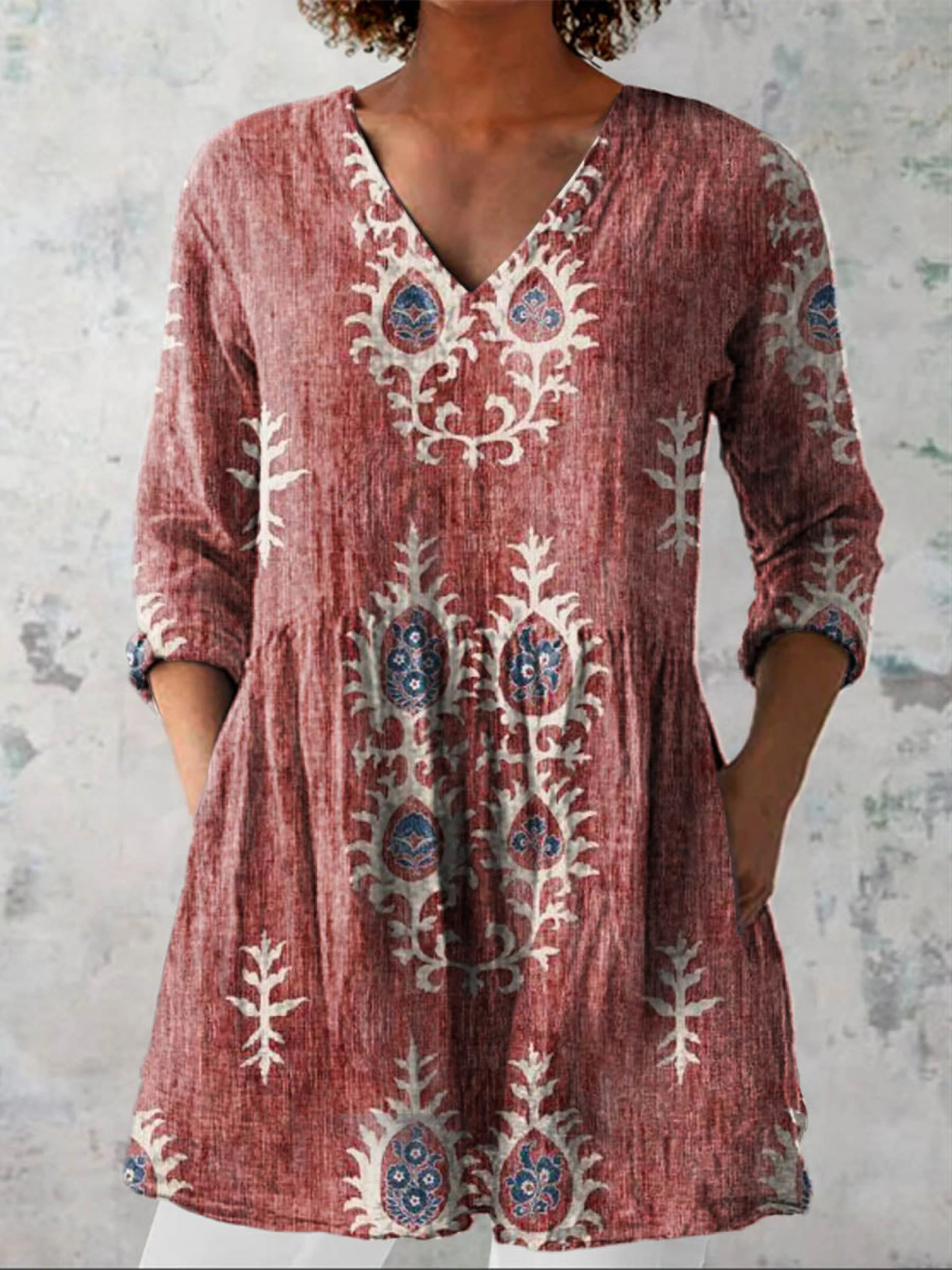 Avelina | Blusa larga con escote en V en seis colores