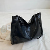 Georgina | Bolso shopper alto de piel brillante