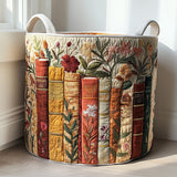 Libros y flores | Cesta de almacenaje acolchada