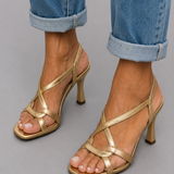 Cassie | Sandalias con Tacón Encanto Dorado de Verano