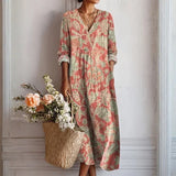 Bibiana | Vestido de flores coral y verde