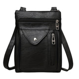 Imelda | Bolso bandolera plano de piel auténtica