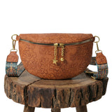 Melibea | Bolso bandolera con relieve floral