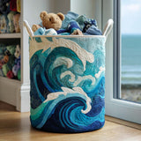 Olas del mar | Cesta de almacenaje acolchada