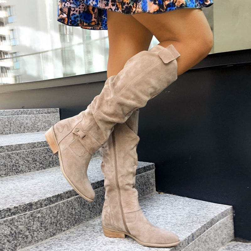 Larisa | Bota alta de caña ancha con cremallera
