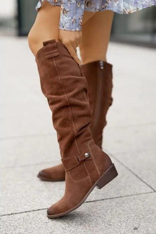 Larisa | Bota alta de caña ancha con cremallera