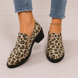Fernanda | Mocasín de leopardo con tacón bajo