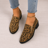 Fernanda | Mocasín de leopardo con tacón bajo