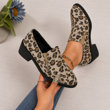Fernanda | Mocasín de leopardo con tacón bajo