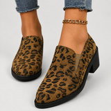 Fernanda | Mocasín de leopardo con tacón bajo