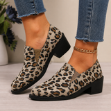 Fernanda | Mocasín de leopardo con tacón bajo
